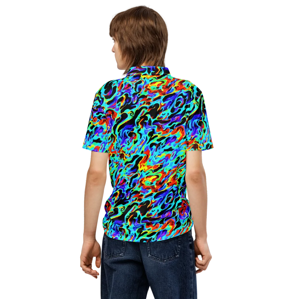 Sonic Paint on Men's Slim Fit Polo Shirt — Back