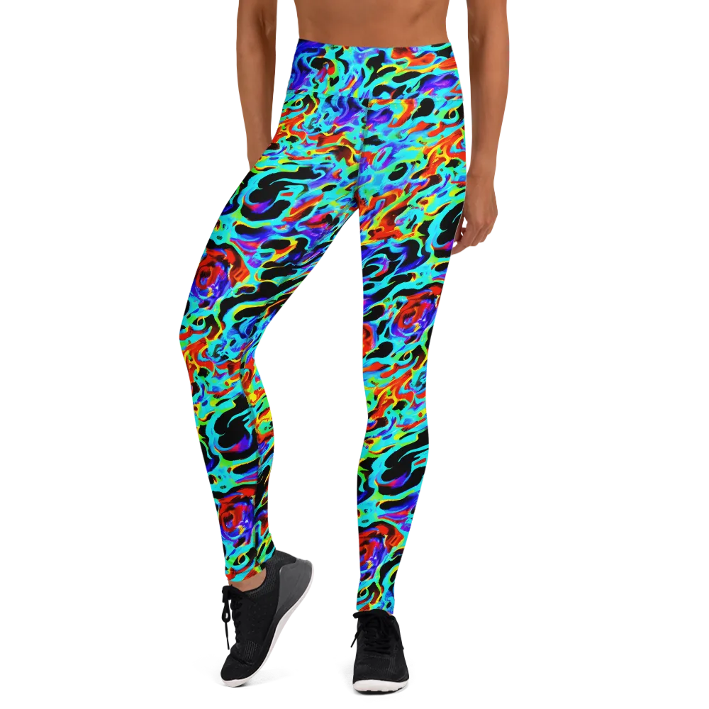 Sonic Paint on Yoga Leggings — Front