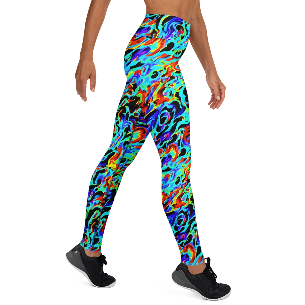 Sonic Paint on Yoga Leggings — Right