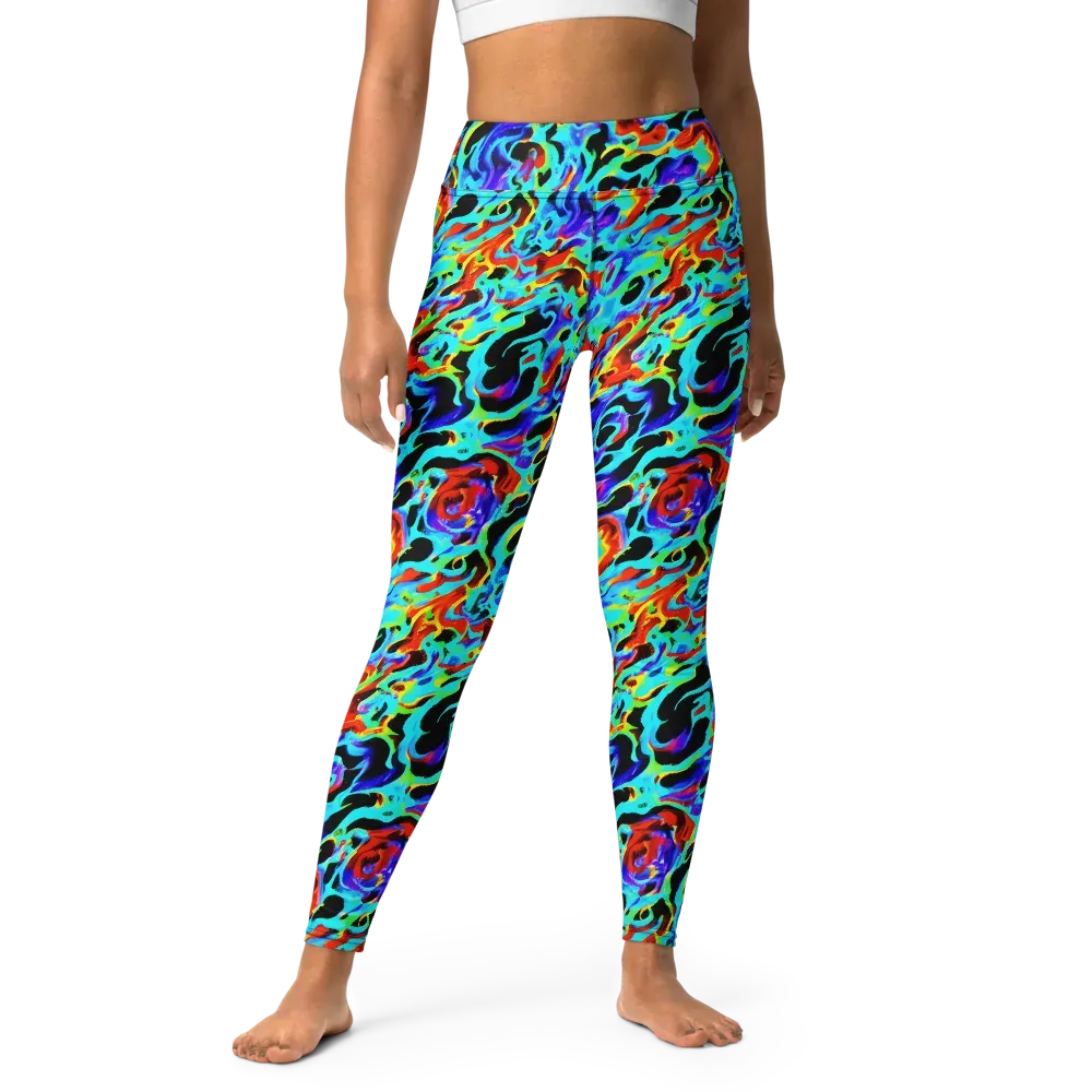 Sonic Paint on Yoga Leggings — Front