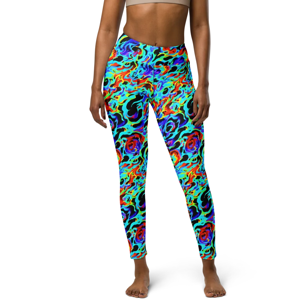 Sonic Paint on Yoga Leggings — Front