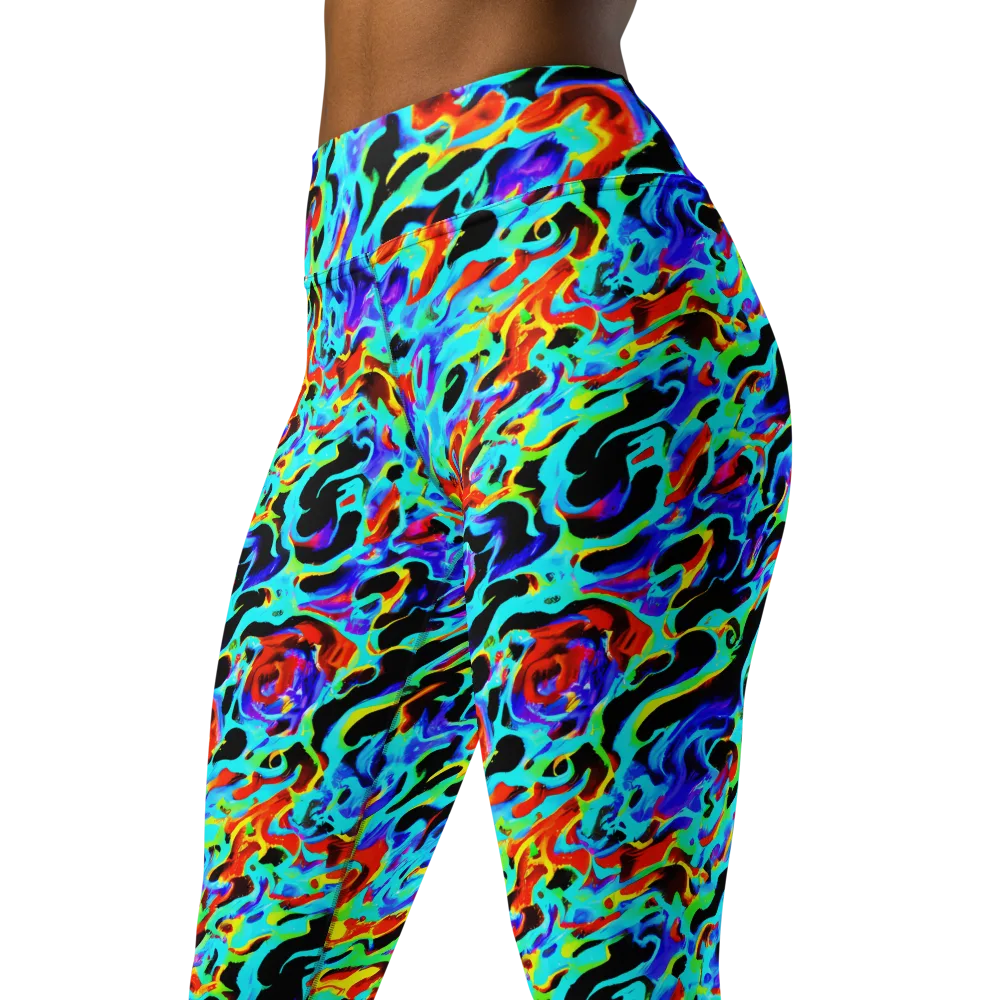 Sonic Paint on Yoga Leggings — Left Front