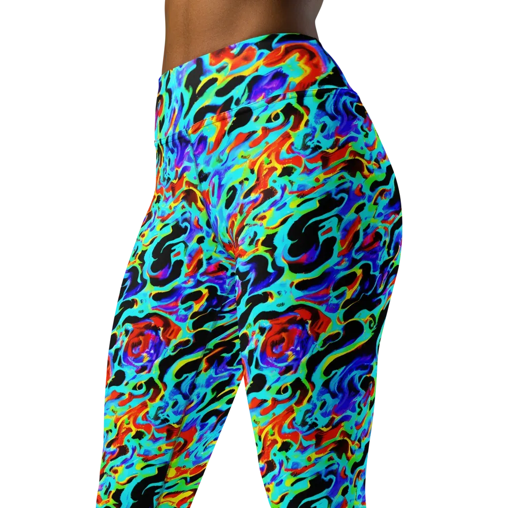 Sonic Paint on Yoga Leggings — Left Front