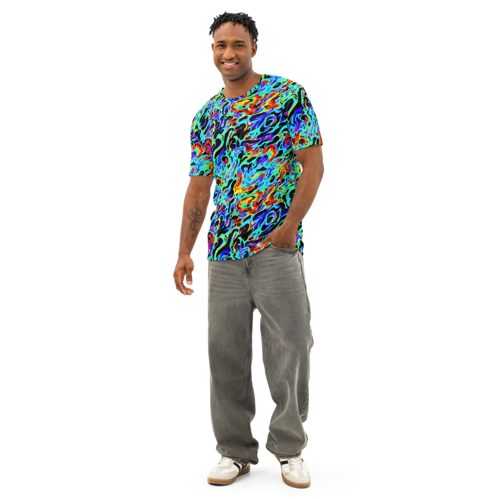 Sonic Paint on Men's Cotton Crew Neck T-Shirt — Front