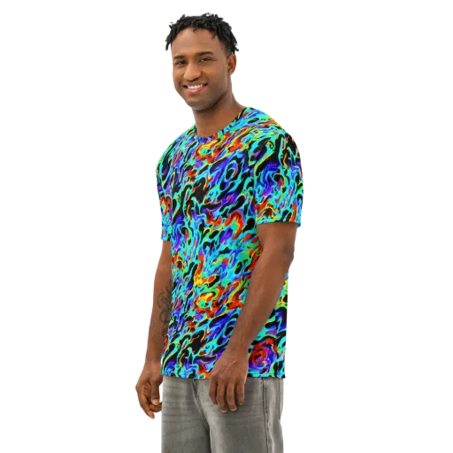 Sonic Paint on a Men's Cotton Crew Neck T-Shirt