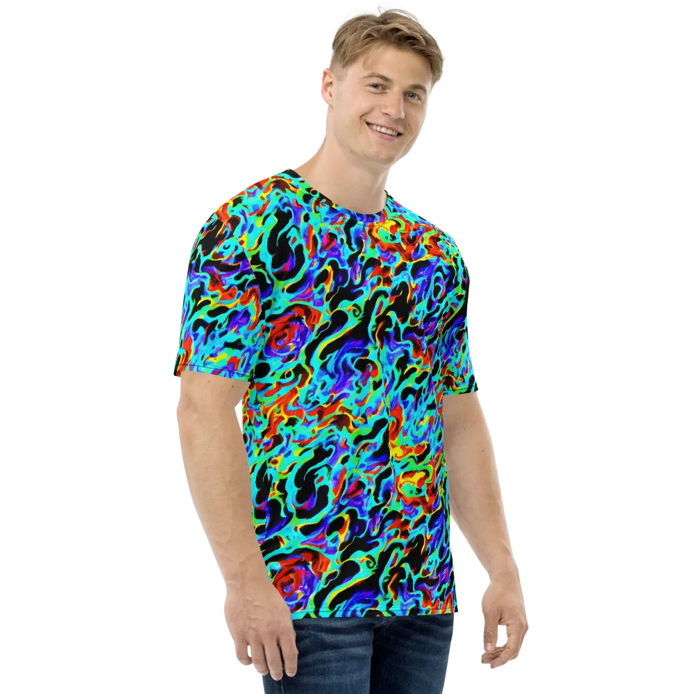 Sonic Paint on Men's Crew Neck T-Shirt — Right
