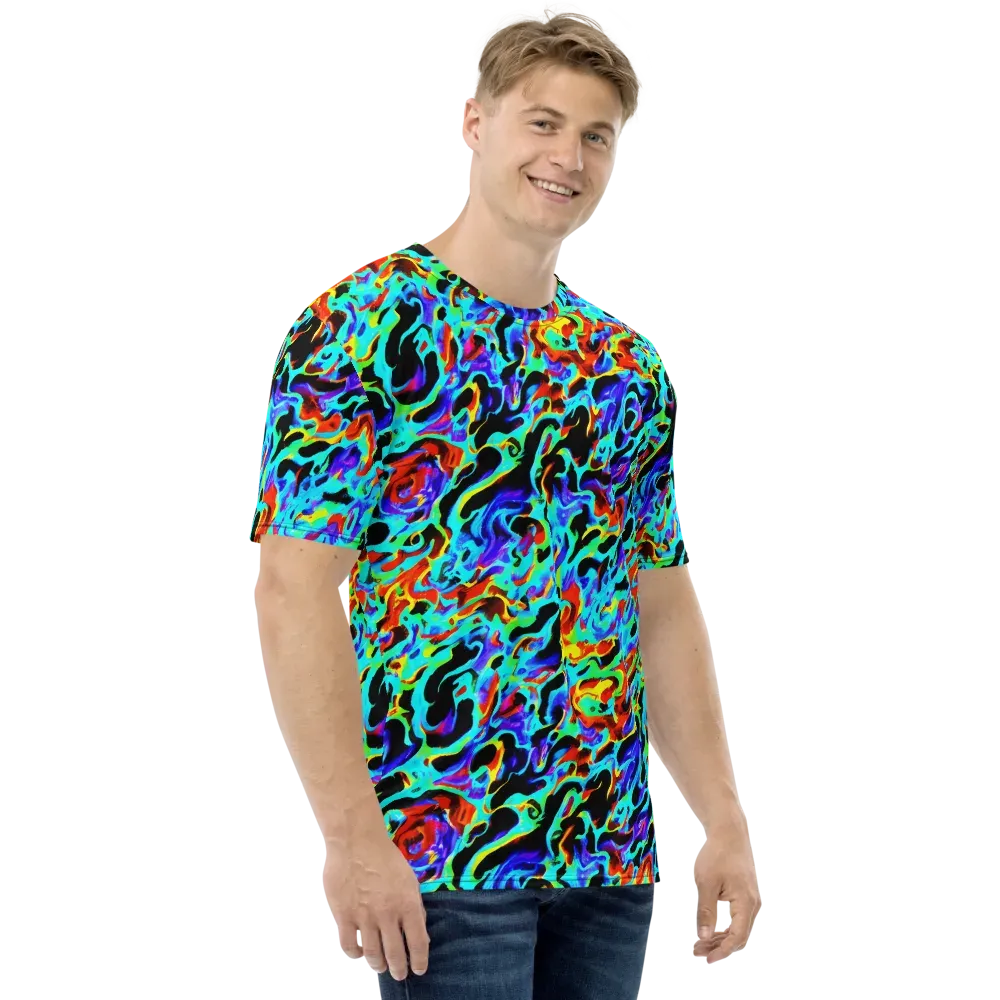 Sonic Paint on Men's Crew Neck T-Shirt — Right
