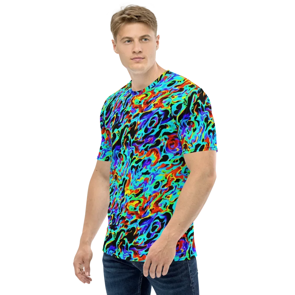 Sonic Paint on Men's Crew Neck T-Shirt — Left