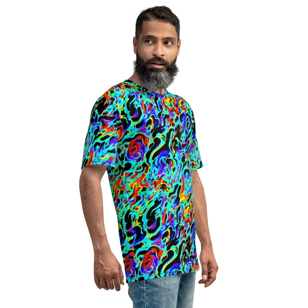 Sonic Paint on Men's Crew Neck T-Shirt — Right