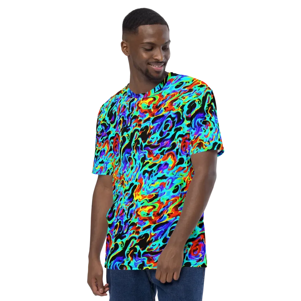 Sonic Paint on Men's Crew Neck T-Shirt — Left