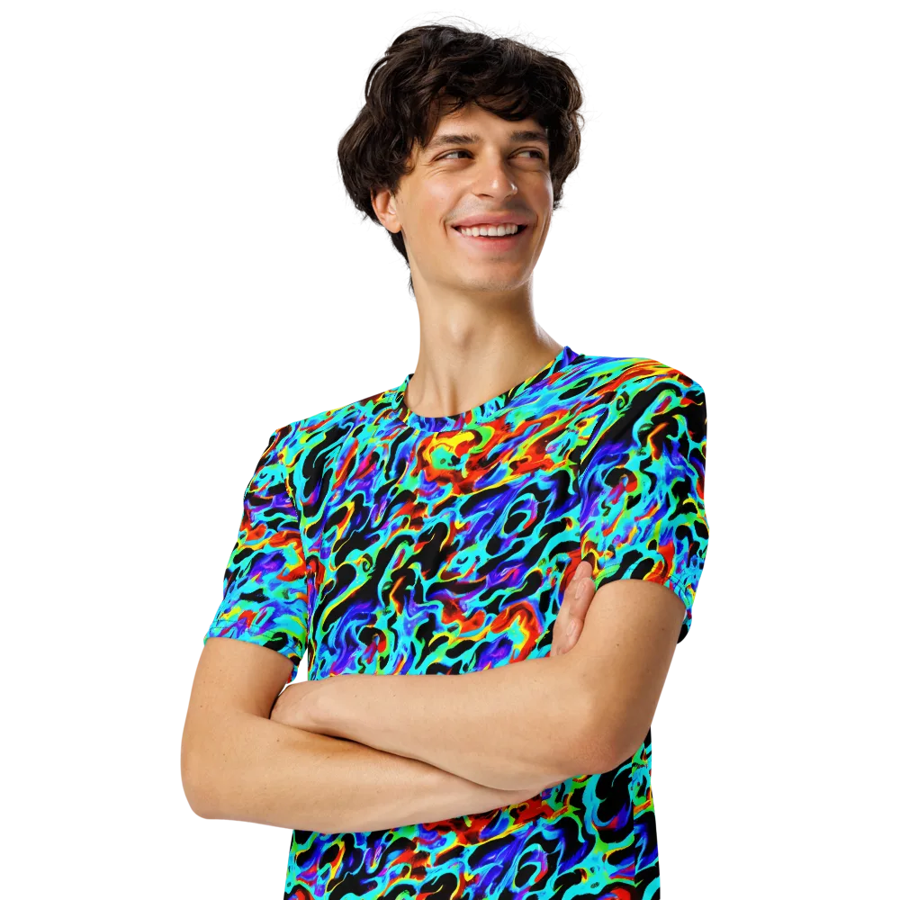 Sonic Paint on Men's Crew Neck T-Shirt — Left Front