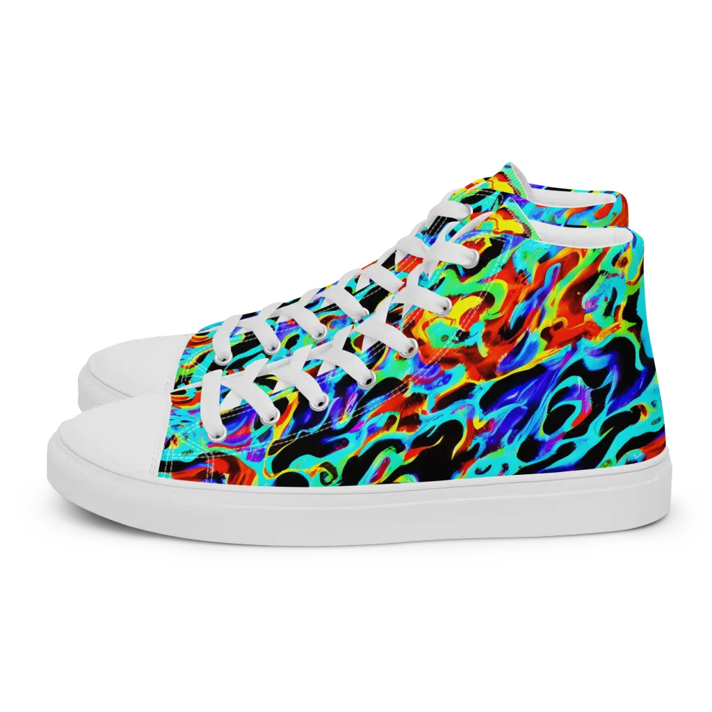Sonic Paint on Men's High Top Canvas Shoes — Left