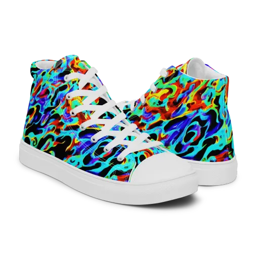 Sonic Paint on a Men's High Top Canvas Shoes