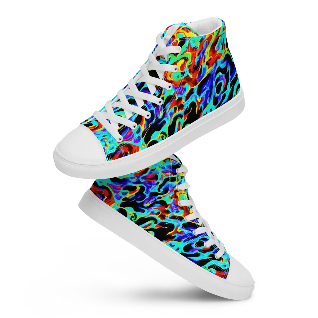 Sonic Paint on Men's High Top Canvas Shoes — Front
