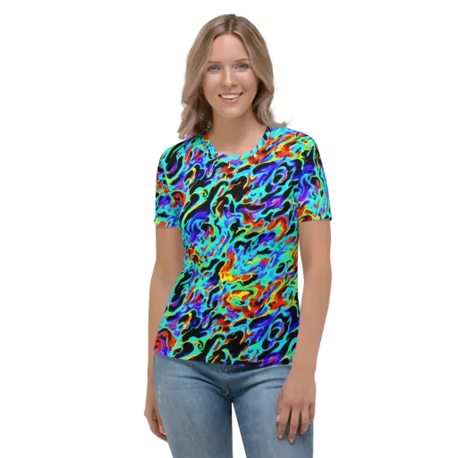 Sonic Paint on a Women's Crew Neck T-Shirt