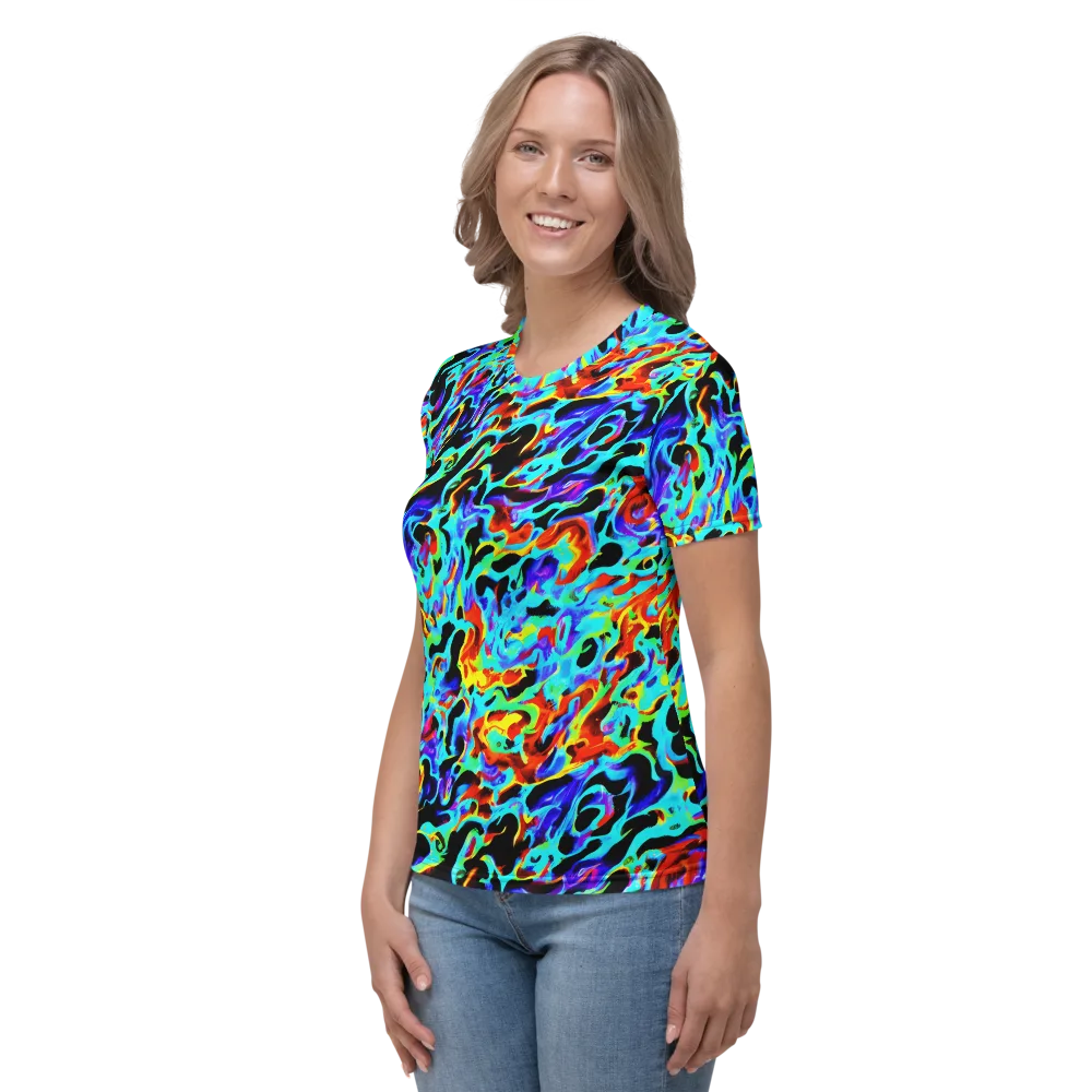 Sonic Paint on Women's Crew Neck T-Shirt — Left