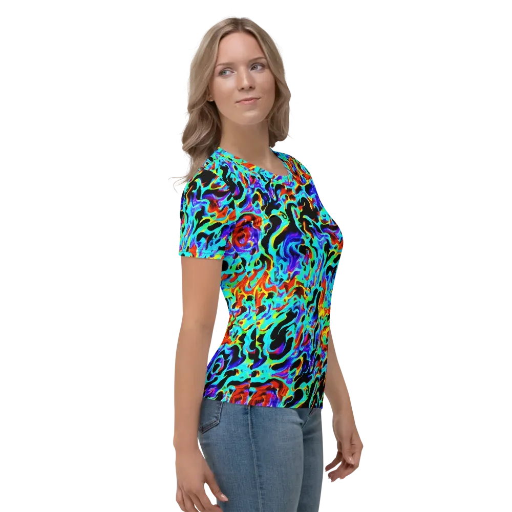 Sonic Paint on Women's Crew Neck T-Shirt — Right