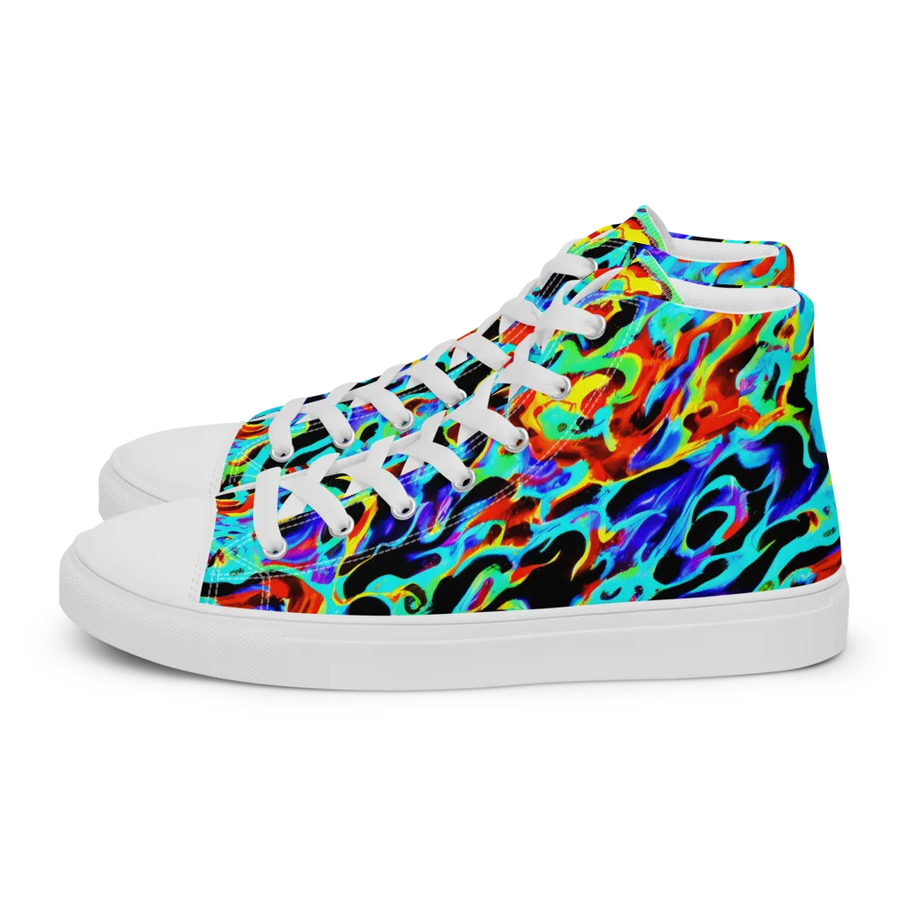 Sonic Paint on Women's High Top Canvas Shoes — Left