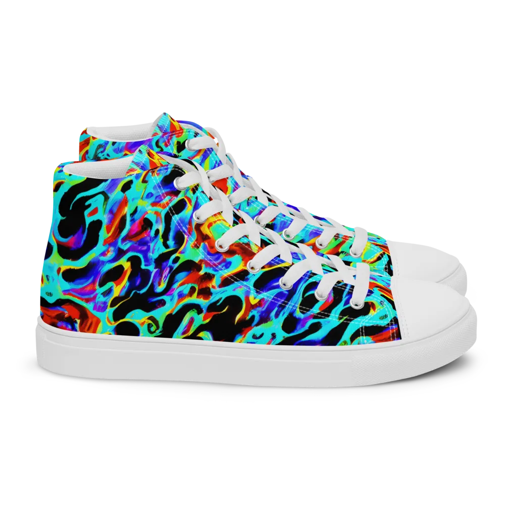 Sonic Paint on Women's High Top Canvas Shoes — Right