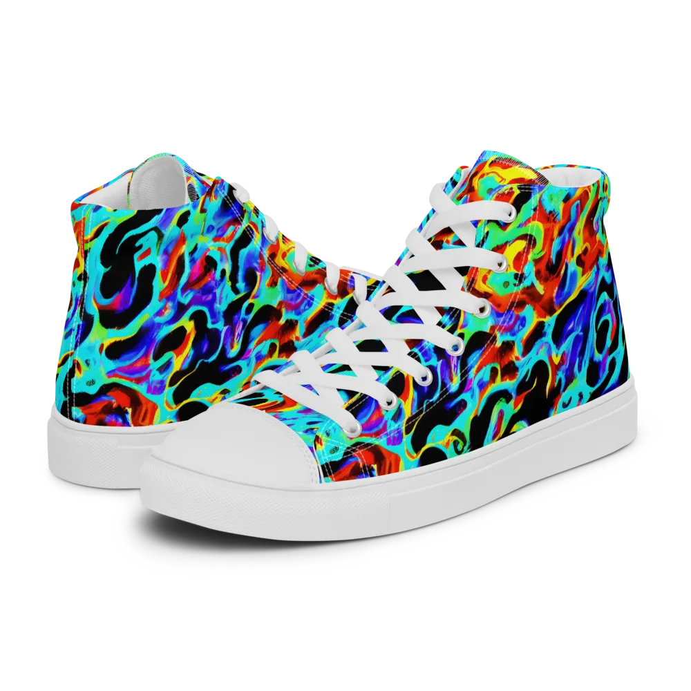 Sonic Paint on Women's High Top Canvas Shoes — Left