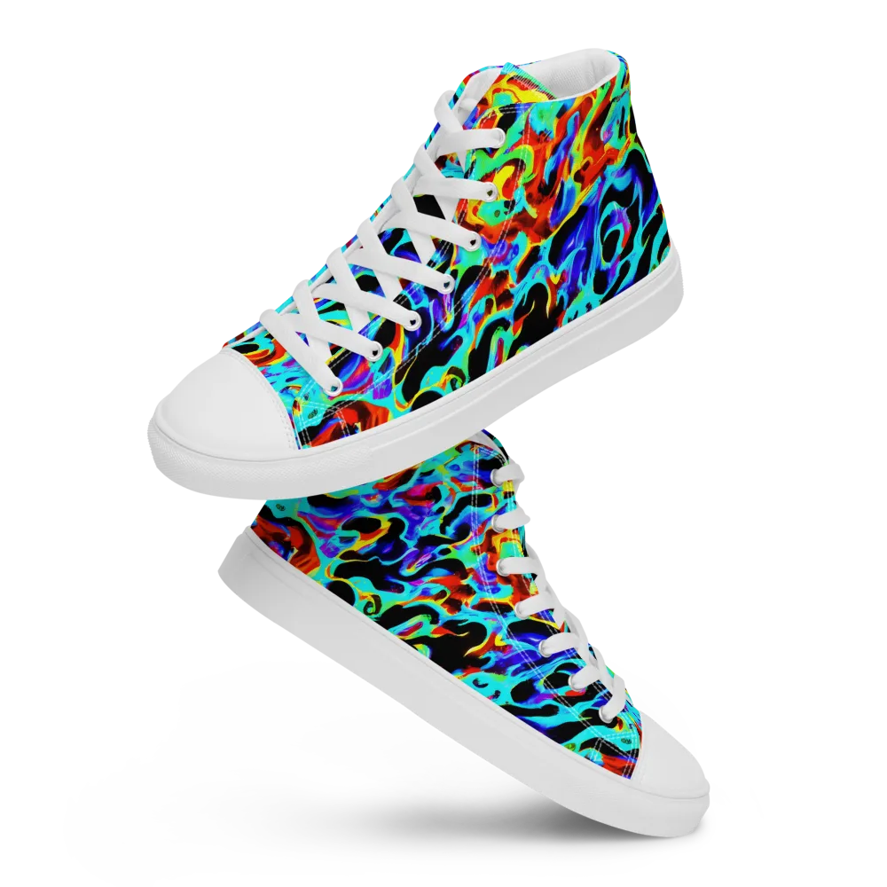 Sonic Paint on Women's High Top Canvas Shoes — Front