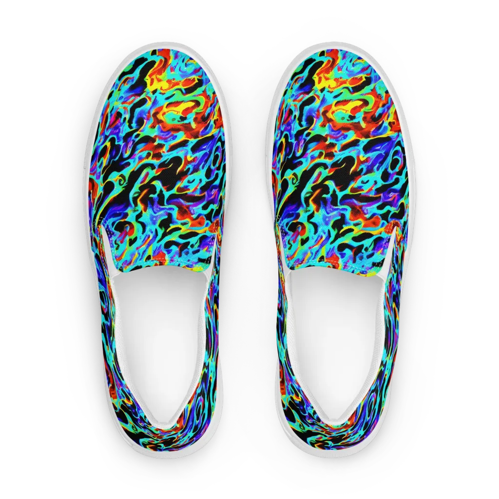 Sonic Paint on Men's Slip-On Canvas Shoes — Front