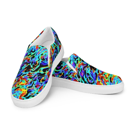 Sonic Paint on a Men's Slip-On Canvas Shoes