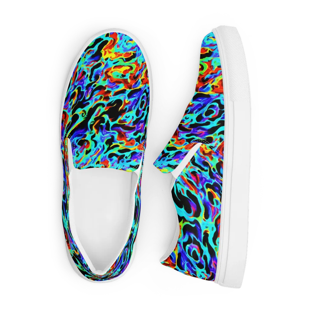 Sonic Paint on Men's Slip-On Canvas Shoes — Front