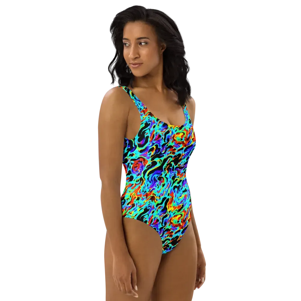 Sonic Paint on One-Piece Swimsuit — Right