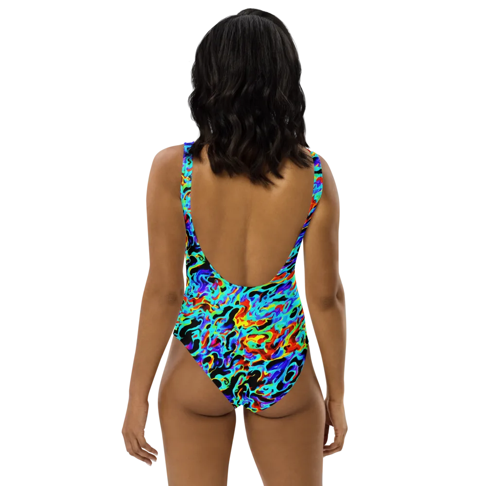 Sonic Paint on One-Piece Swimsuit — Back