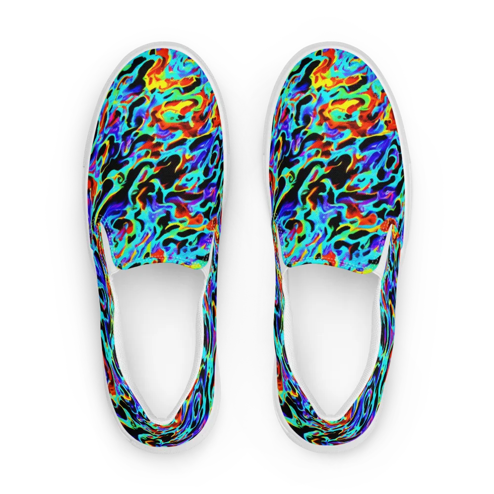 Sonic Paint on Women's Slip-On Canvas Shoes — Front