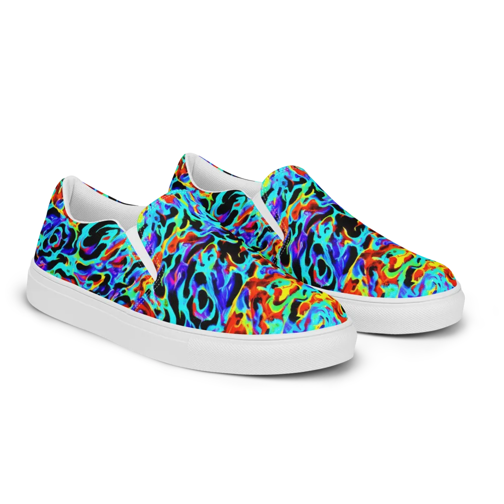 Sonic Paint on Women's Slip-On Canvas Shoes — Right Front
