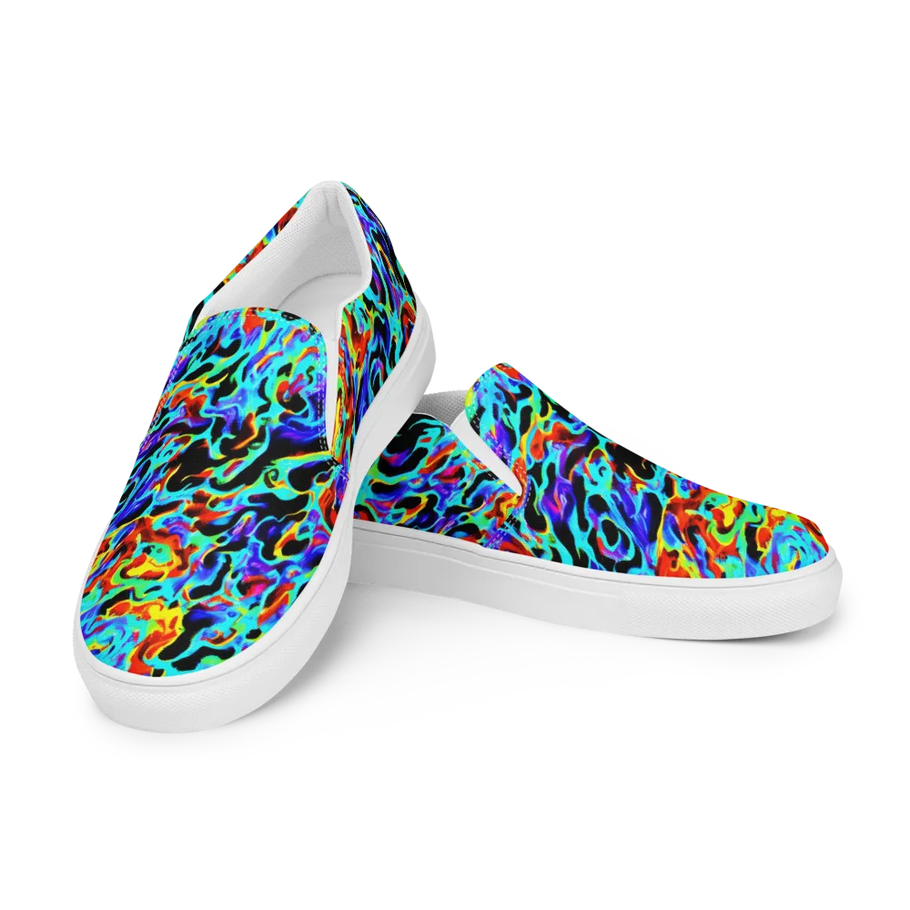 Sonic Paint on Women's Slip-On Canvas Shoes — Left Front