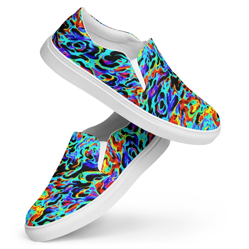 Sonic Paint on Women's Slip-On Canvas Shoes — Front