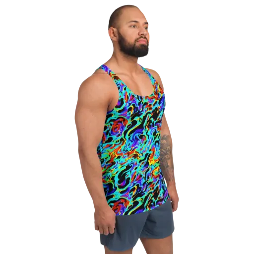 Sonic Paint on a Men's Tank Top