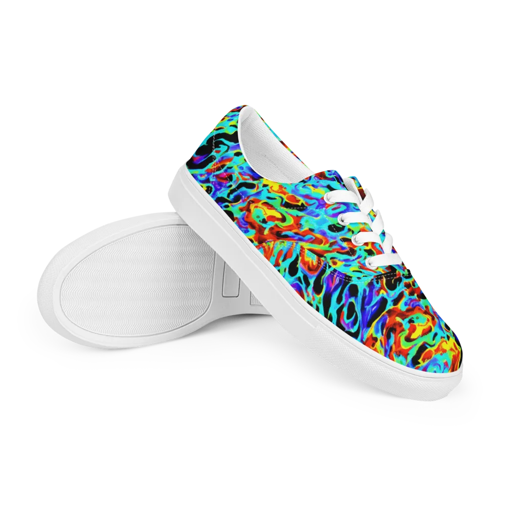 Sonic Paint on Men's Lace-Up Canvas Shoes — Right Front