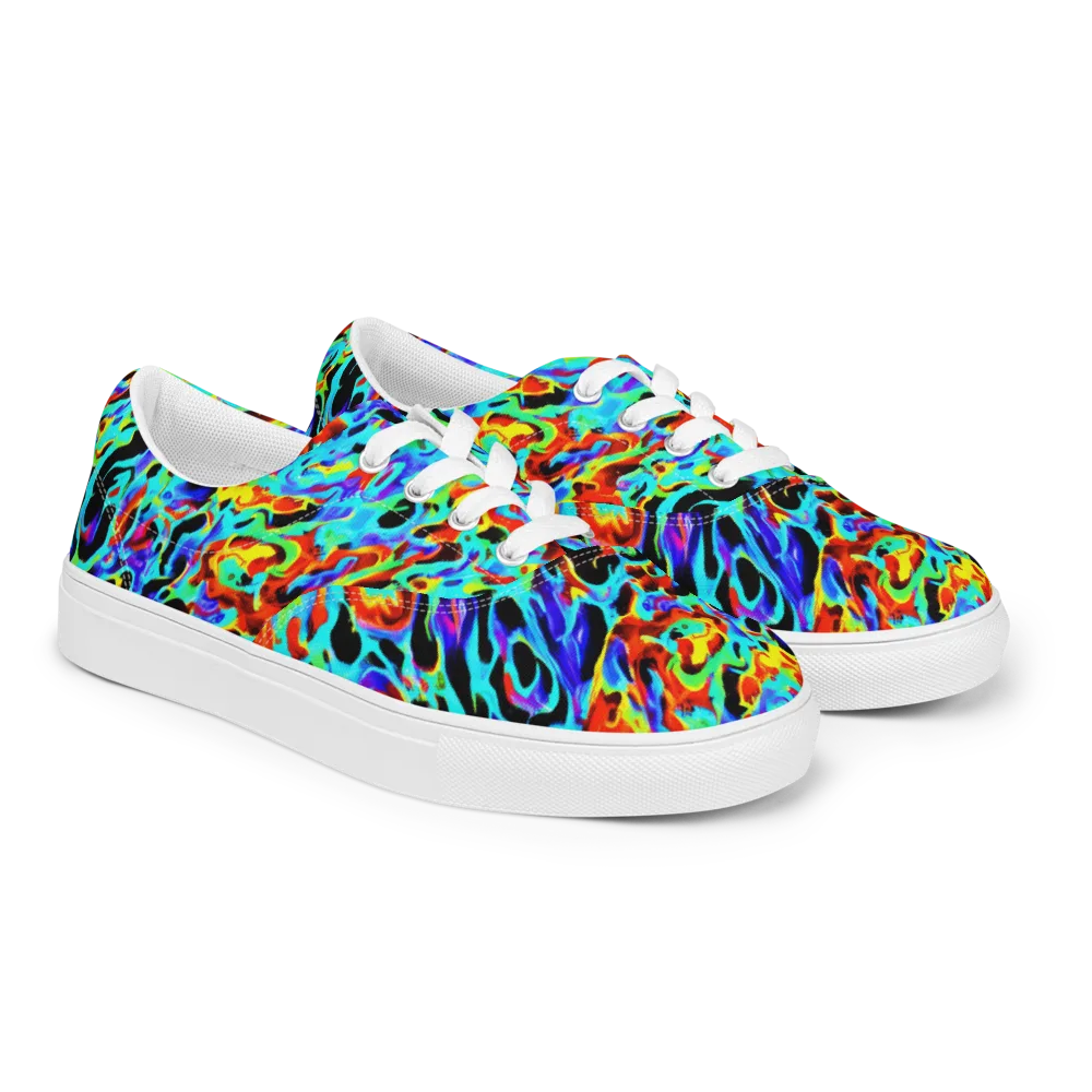 Sonic Paint on Men's Lace-Up Canvas Shoes — Right Front