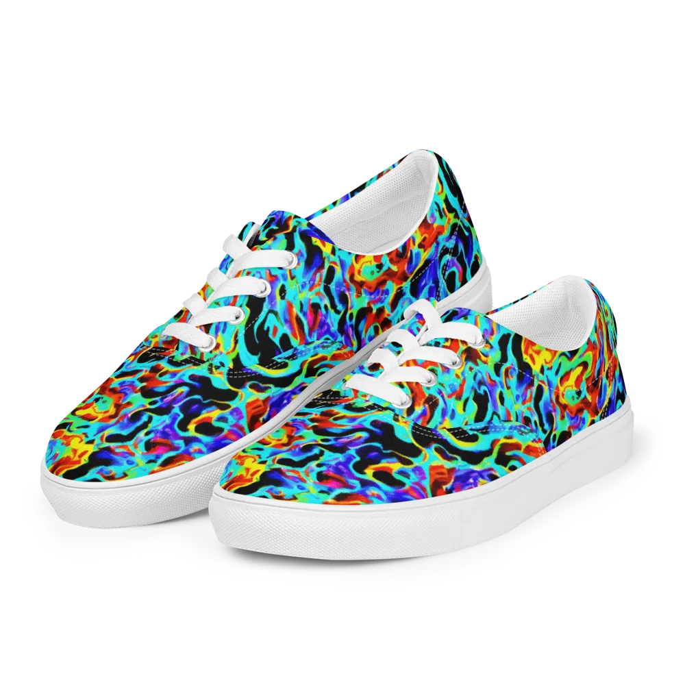 Sonic Paint on Men's Lace-Up Canvas Shoes — Left Front