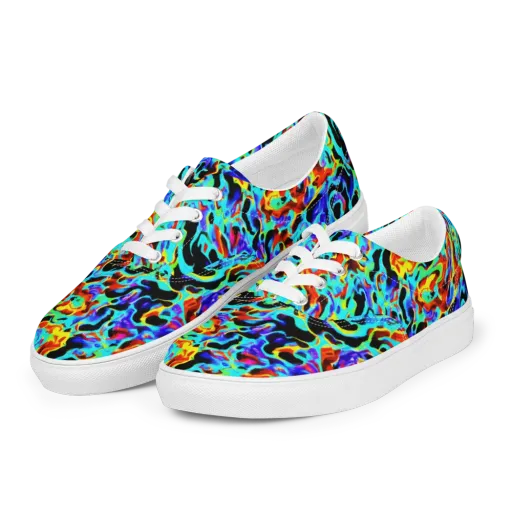 Sonic Paint on a Men's Lace-Up Canvas Shoes
