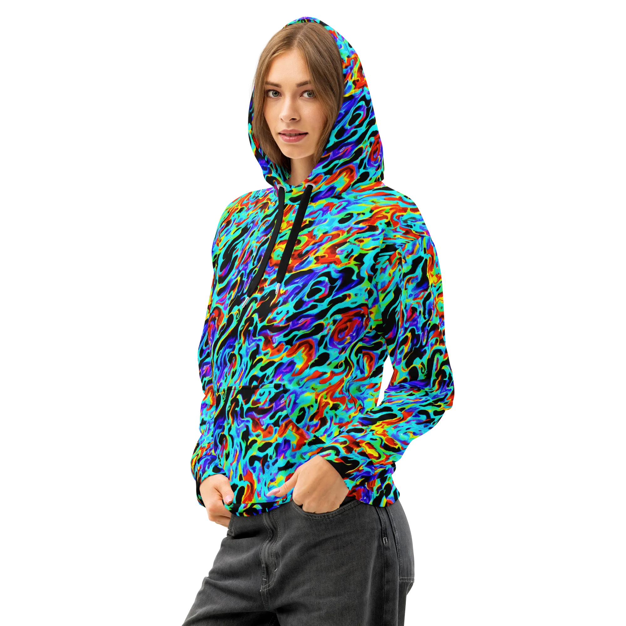 Sonic Paint on Cotton Hoodie — Left Front