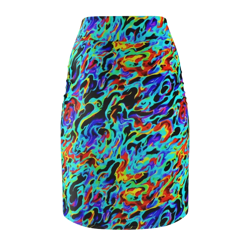Sonic Paint on Pencil Skirt — Back