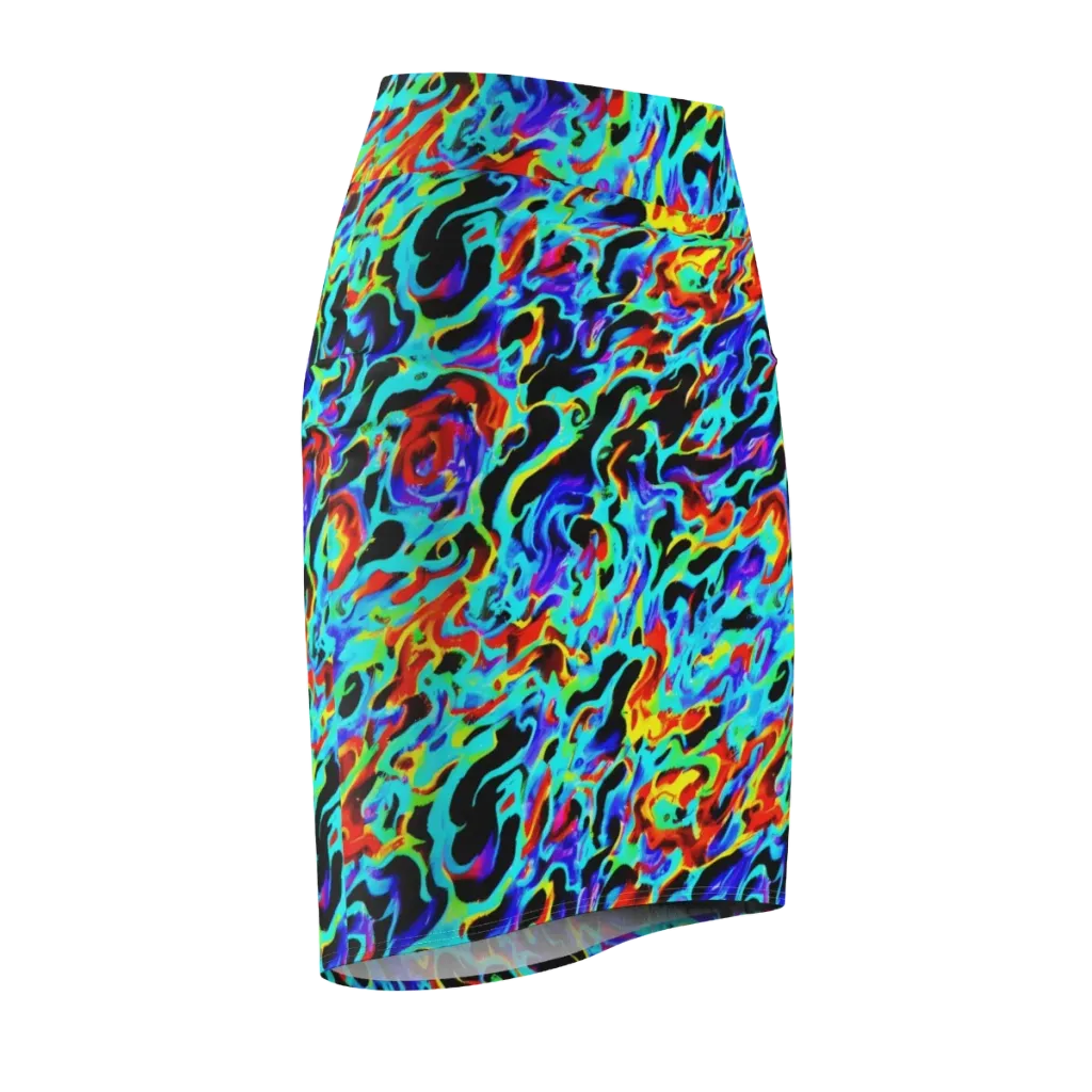 Sonic Paint on Pencil Skirt — Front Side