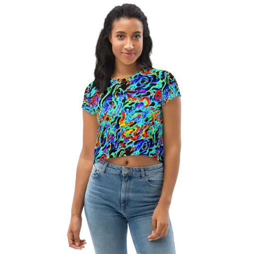 Sonic Paint on a Crop Tee