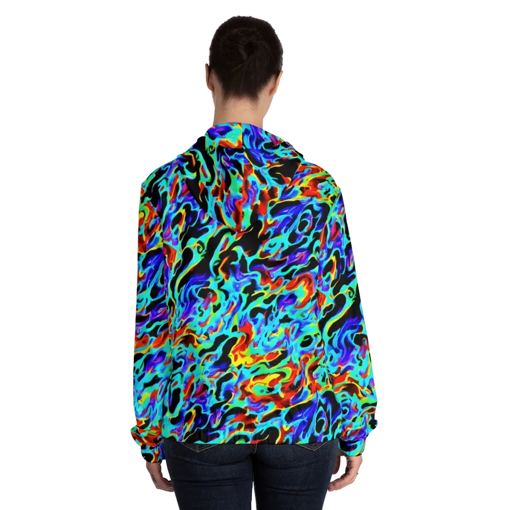 Sonic Paint on Women's Full-Zip Hoodie — Back On Person