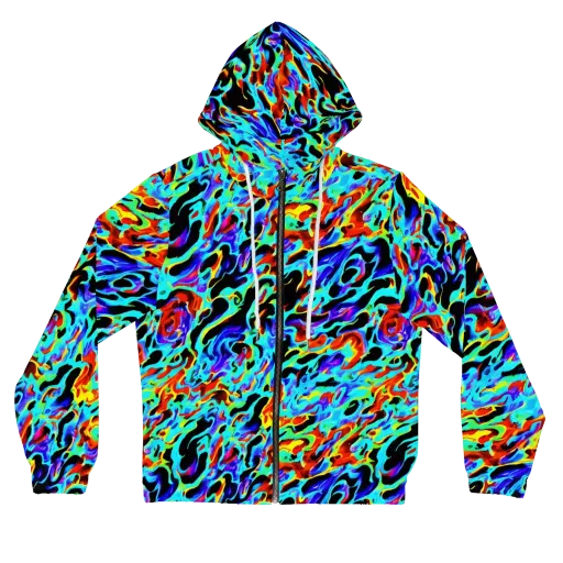Sonic Paint on a Women's Full-Zip Hoodie
