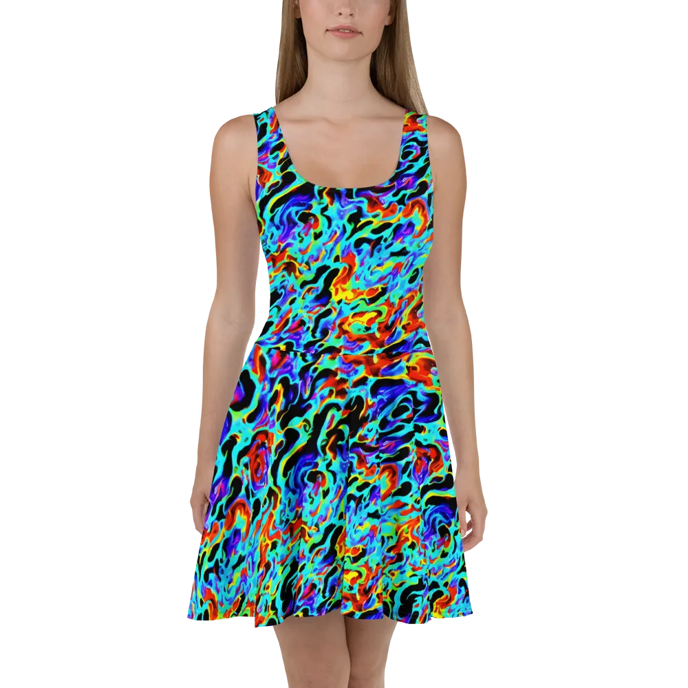 Sonic Paint on Skater Dress — Front