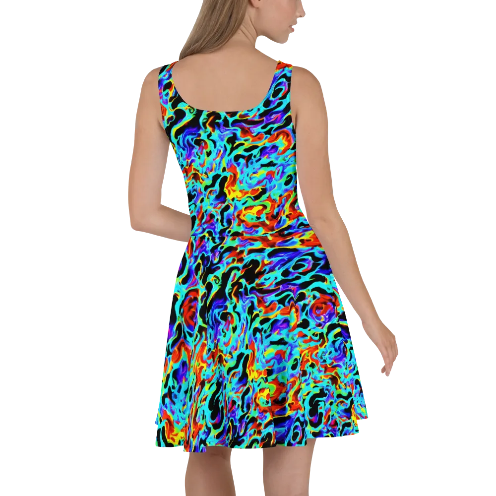 Sonic Paint on Skater Dress — Back