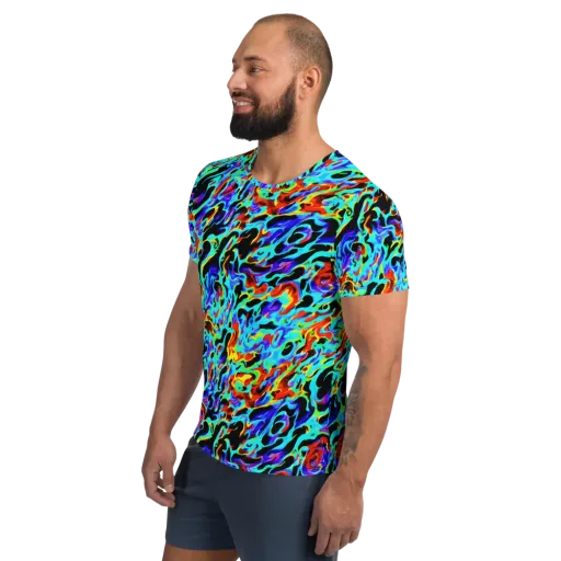 Sonic Paint on a Men's Athletic T-Shirt