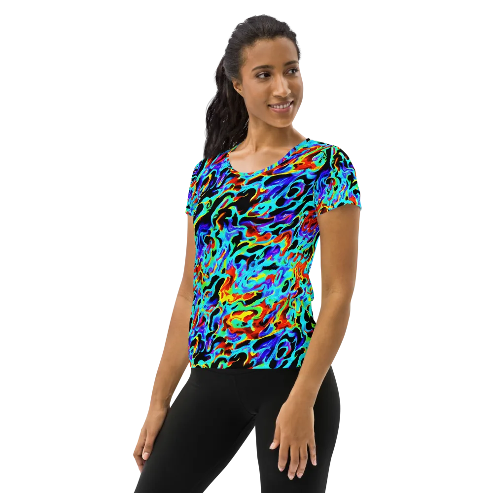 Sonic Paint on Women's Athletic T-Shirt — Left