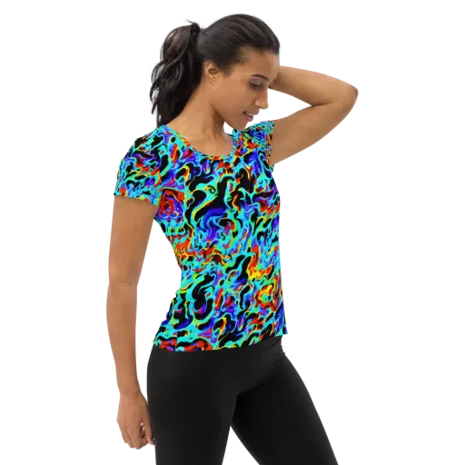Sonic Paint on a Women's Athletic T-Shirt